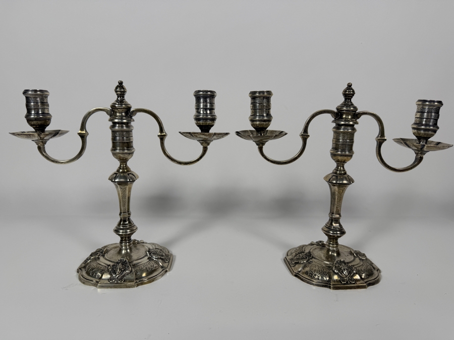 Just Added - Stunning Antique 1900 Naylor Brothers Sterling Silver Candelabras London England 9'W X 8' 1,158g - $2,678 Sterling Silver Melt Price [Photo 3]