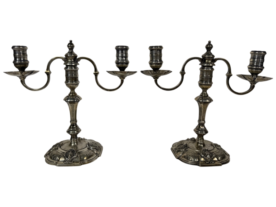 Just Added - Stunning Antique 1900 Naylor Brothers Sterling Silver Candelabras London England 9'W X 8' 1,158g - $2,678 Sterling Silver Melt Price