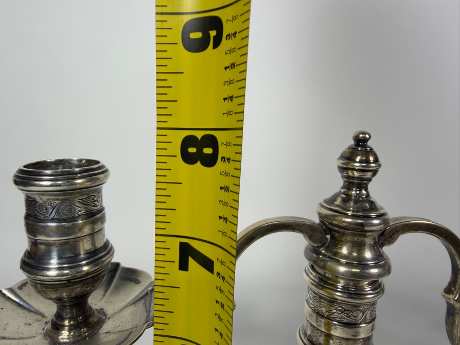 Just Added - Stunning Antique 1900 Naylor Brothers Sterling Silver Candelabras London England 9'W X 8' 1,158g - $2,678 Sterling Silver Melt Price [Photo 15]