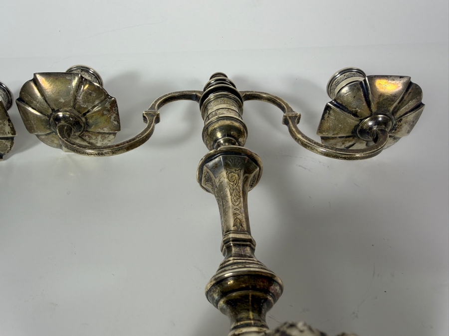 Just Added - Stunning Antique 1900 Naylor Brothers Sterling Silver Candelabras London England 9'W X 8' 1,158g - $2,678 Sterling Silver Melt Price [Photo 13]