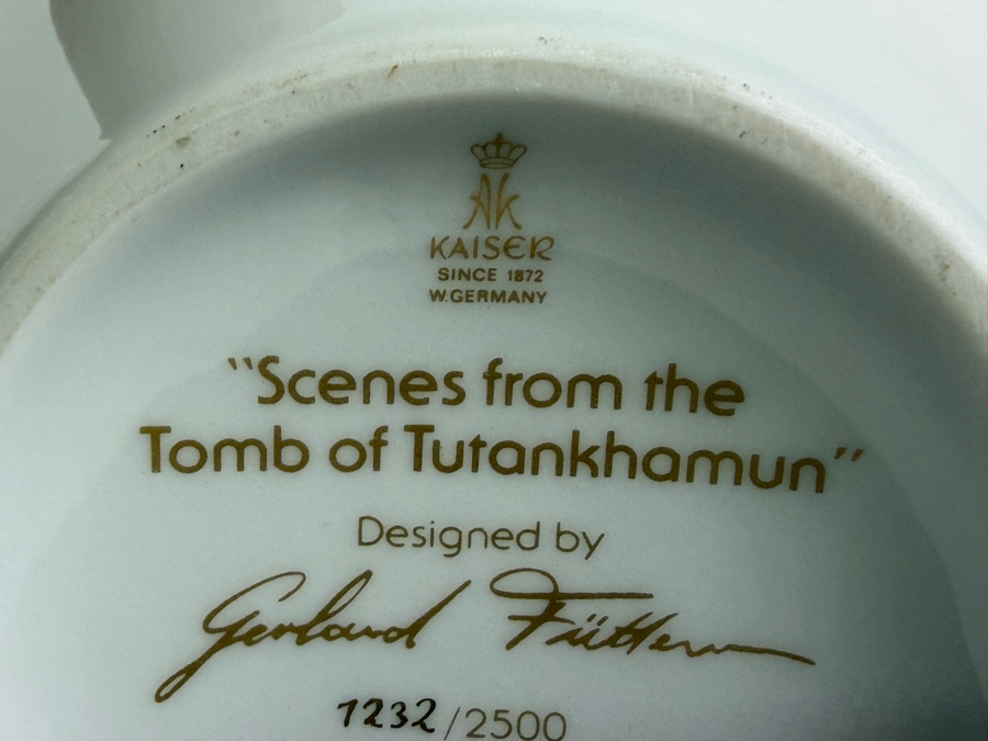 Just Added - Kaiser Porcelain 'Scenes From The Tomb Of Tutankhamun' Limited Edition 1232/2500 Vase Designed By Gerhard Fuetterer For The Ghent Collection, Made In West Germany 10.5'H [Photo 13]