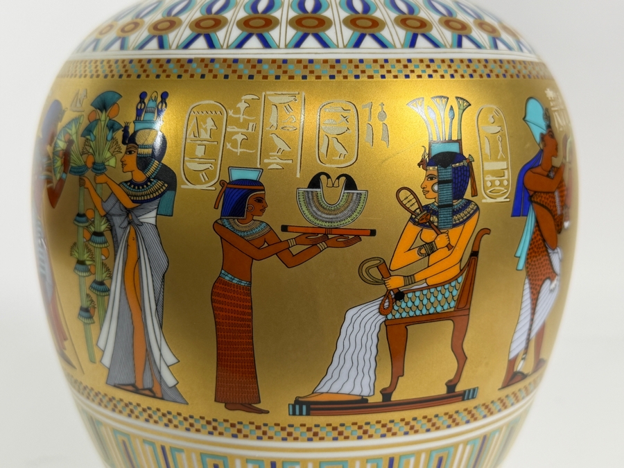 Just Added - Kaiser Porcelain 'Scenes From The Tomb Of Tutankhamun' Limited Edition 1232/2500 Vase Designed By Gerhard Fuetterer For The Ghent Collection, Made In West Germany 10.5'H [Photo 5]