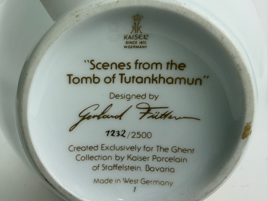 Just Added - Kaiser Porcelain 'Scenes From The Tomb Of Tutankhamun' Limited Edition 1232/2500 Vase Designed By Gerhard Fuetterer For The Ghent Collection, Made In West Germany 10.5'H [Photo 11]