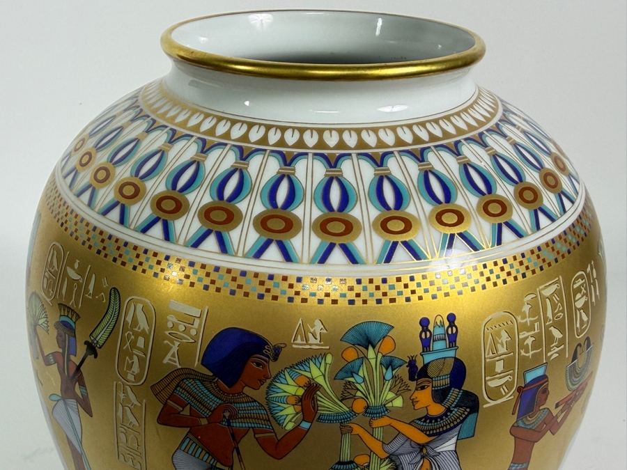 Just Added - Kaiser Porcelain 'Scenes From The Tomb Of Tutankhamun' Limited Edition 1232/2500 Vase Designed By Gerhard Fuetterer For The Ghent Collection, Made In West Germany 10.5'H [Photo 4]