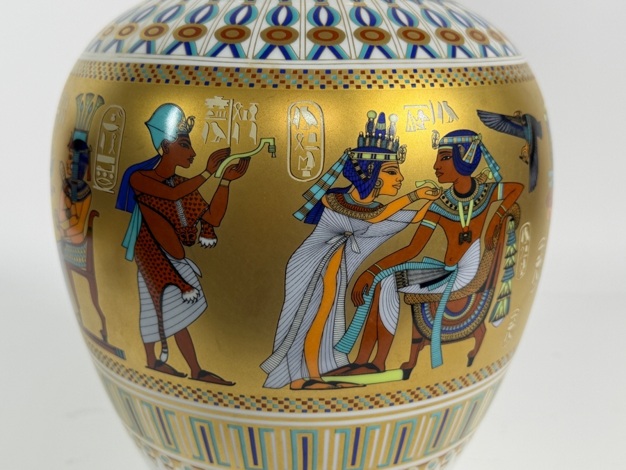 Just Added - Kaiser Porcelain 'Scenes From The Tomb Of Tutankhamun' Limited Edition 1232/2500 Vase Designed By Gerhard Fuetterer For The Ghent Collection, Made In West Germany 10.5'H [Photo 7]