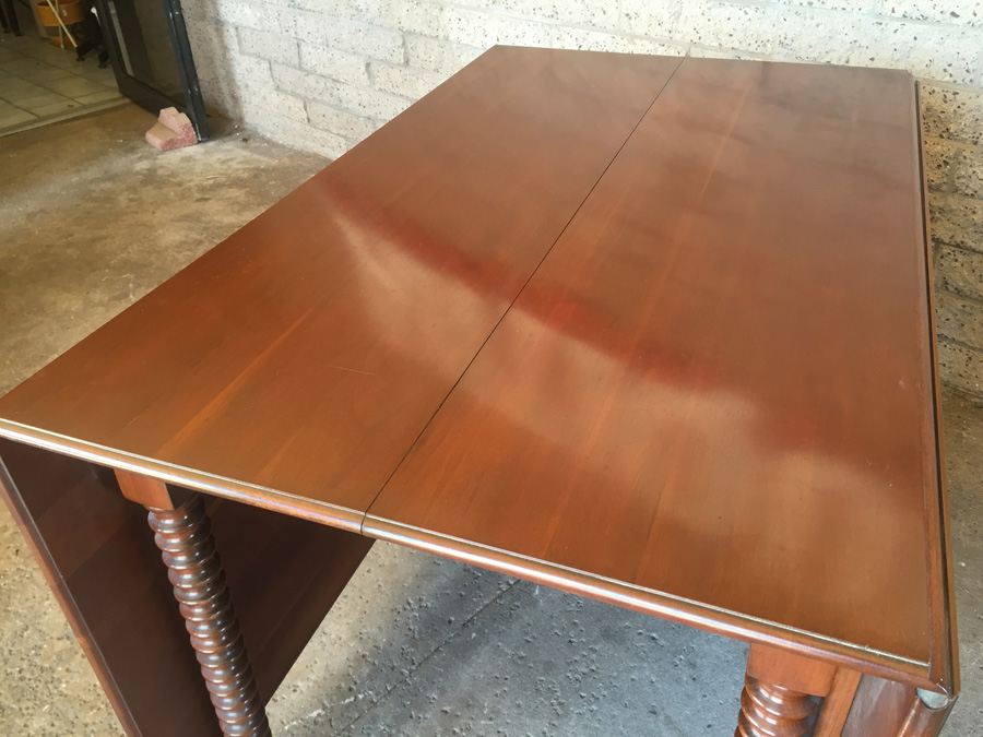 Vintage Pennsylvania House Drop Leaf Gate Leg Table With Beautifully Turned Legs And Two Leaves And Six Windsor Chairs [Photo 5]