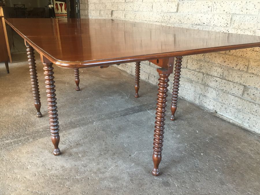 Vintage Pennsylvania House Drop Leaf Gate Leg Table With Beautifully Turned Legs And Two Leaves And Six Windsor Chairs [Photo 11]