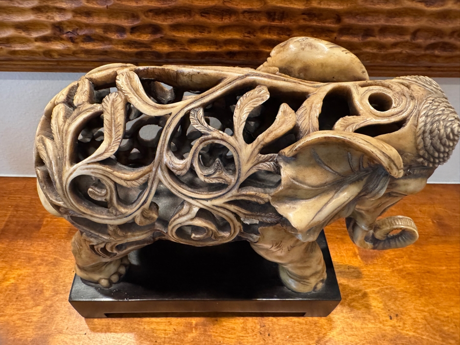 Openwork Decorative Elephant Resin Sculpture 11'H [Photo 3]