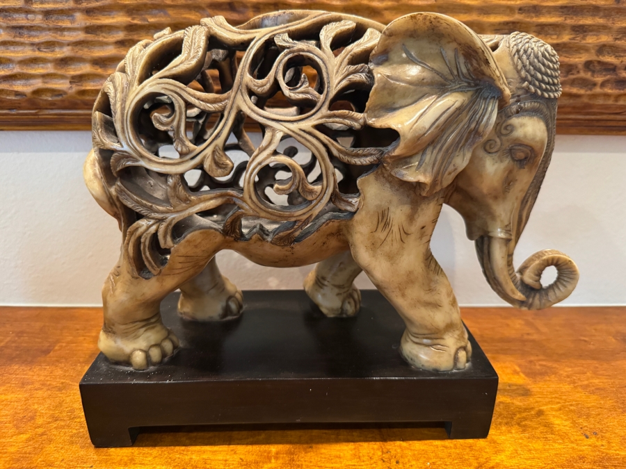 Openwork Decorative Elephant Resin Sculpture 11'H [Photo 2]