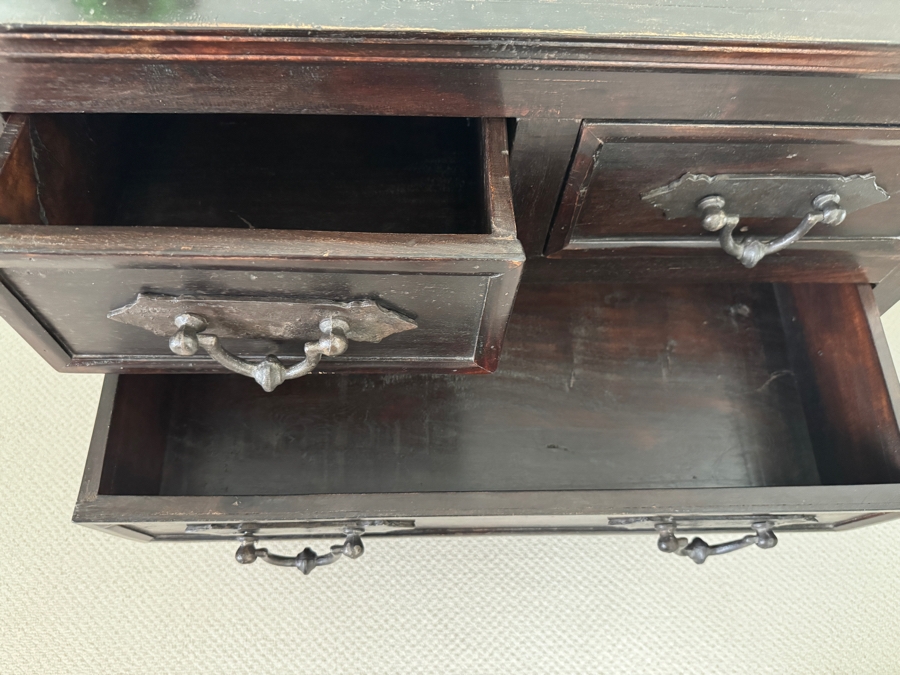 Vintage Solid Indian Mango Wood 5-Drawer Chest Of Drawers Dresser With Hand-Forged Iron Hardware 34'W X 19'D X 38'H [Photo 5]