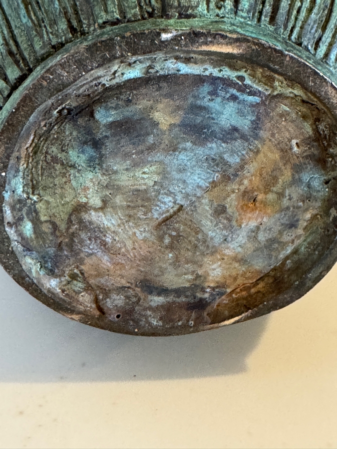 Archaic Style Bronze Neoclassical Vase With Relief Figures And Verdigris Patina 10'H [Photo 5]