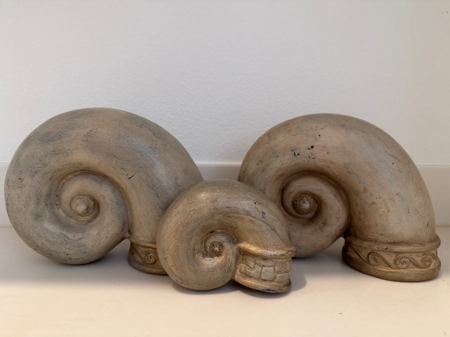 Decorative Ceramic Ammonite Fossil Sculptures Made In Mexico 4'W X 3'H and 9'W X 7'H [Photo 2]