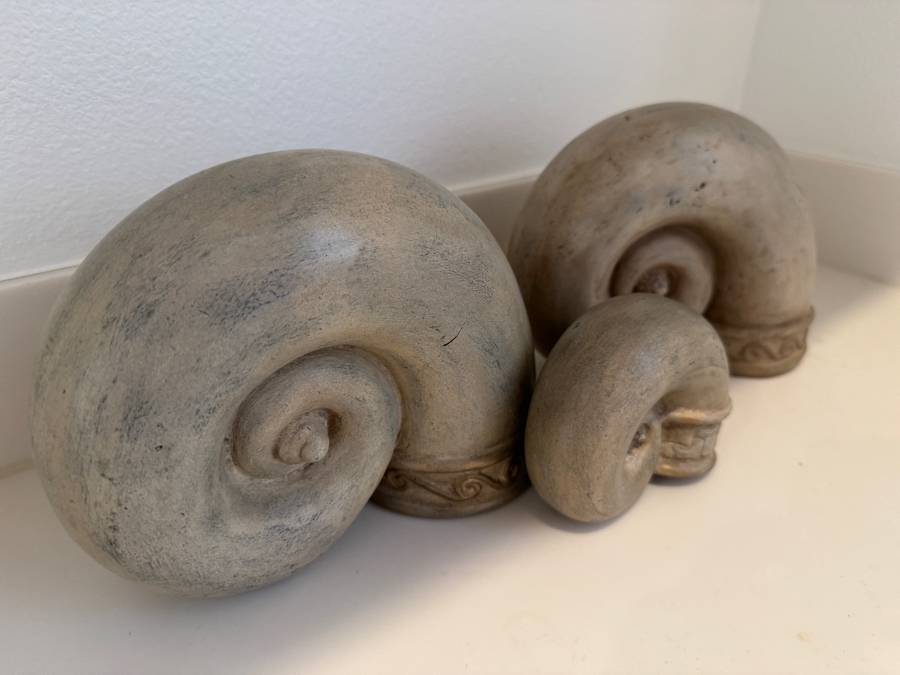 Decorative Ceramic Ammonite Fossil Sculptures Made In Mexico 4'W X 3'H and 9'W X 7'H [Photo 4]