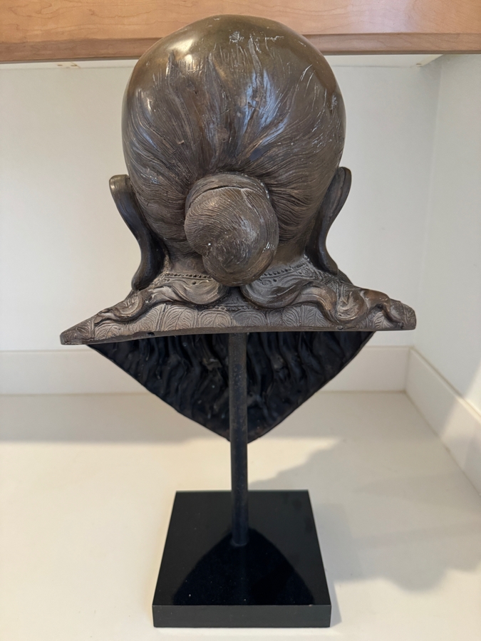 Large Bronze Bust Of Shou Lao On Black Museum Stand 22'H [Photo 5]