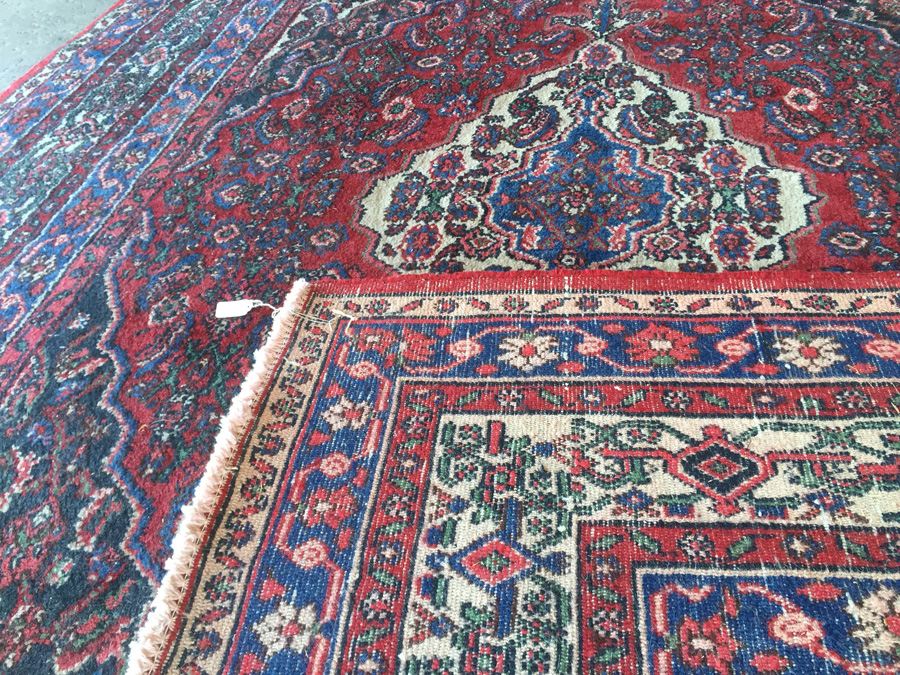 Large Vintage Hand Knotted Wool Persian Rug - Reds & Blues - 10'  x 7' 2' [Photo 14]
