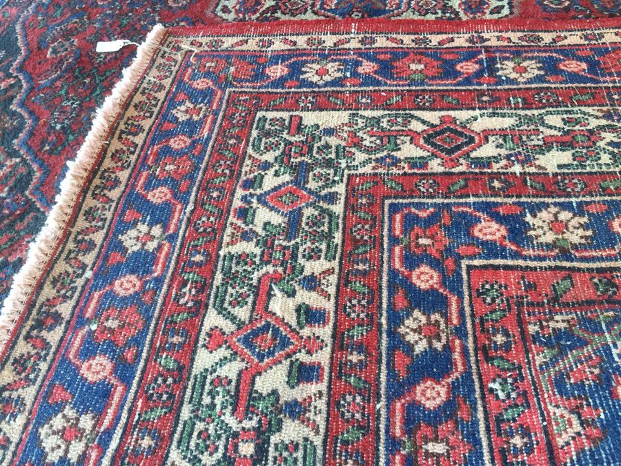 Large Vintage Hand Knotted Wool Persian Rug - Reds & Blues - 10'  x 7' 2' [Photo 13]