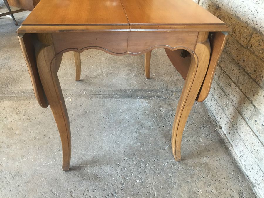 Vintage Bernhardt Chairs (3) And Table With One Leaf