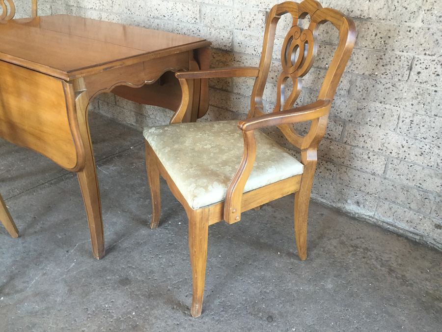 Vintage Bernhardt Chairs (3) And Table With One Leaf [Photo 4]