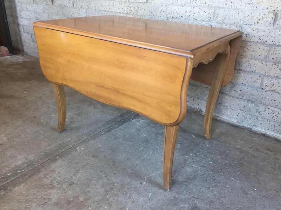 Vintage Bernhardt Chairs (3) And Table With One Leaf