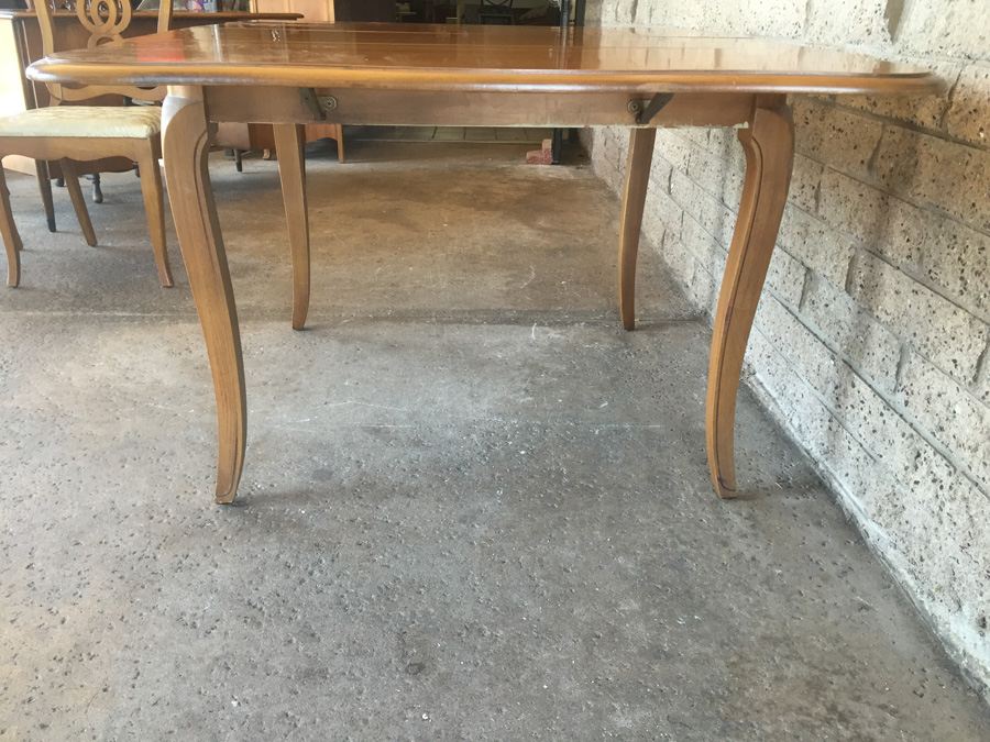 Vintage Bernhardt Chairs (3) And Table With One Leaf [Photo 17]