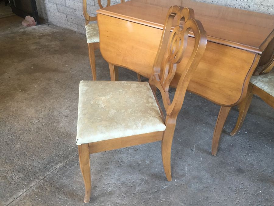 Vintage Bernhardt Chairs (3) And Table With One Leaf [Photo 5]