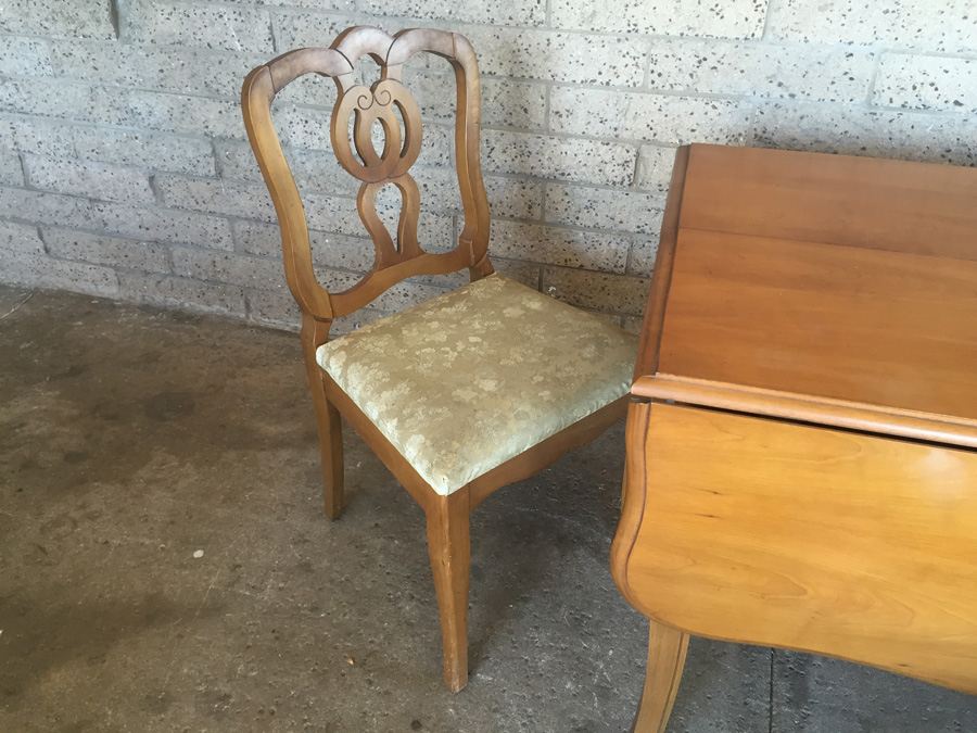 Vintage Bernhardt Chairs (3) And Table With One Leaf [Photo 7]