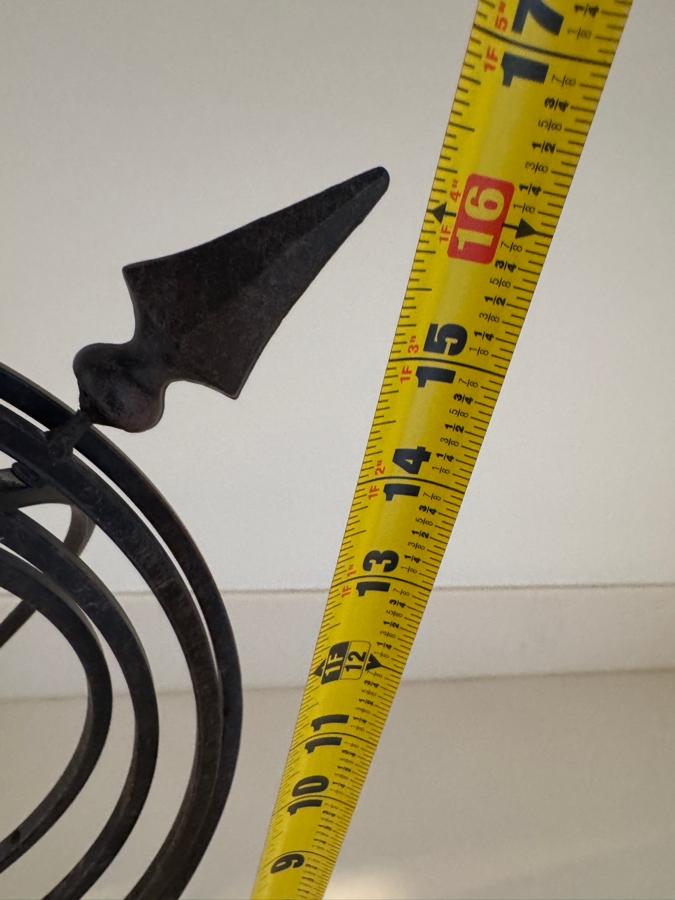 Wrought Iron Garden Armillary Sundial With Central Arrow Gnomon On Decorative Square Pedestal Base 16'H [Photo 5]