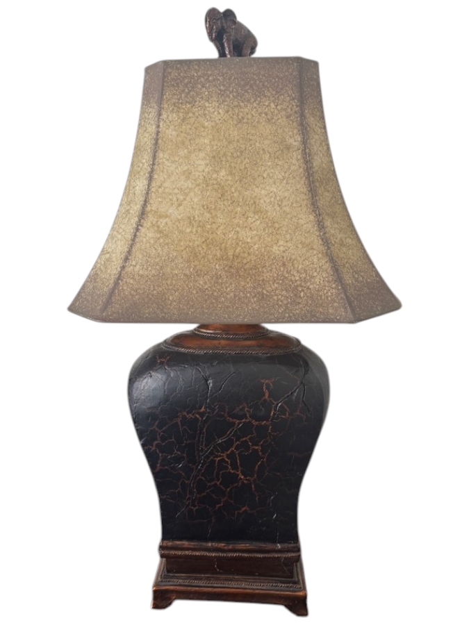 Uttermost Xander Table Lamp With Hand-Applied Finish And Faux-Elephant Finial Accent 32'H