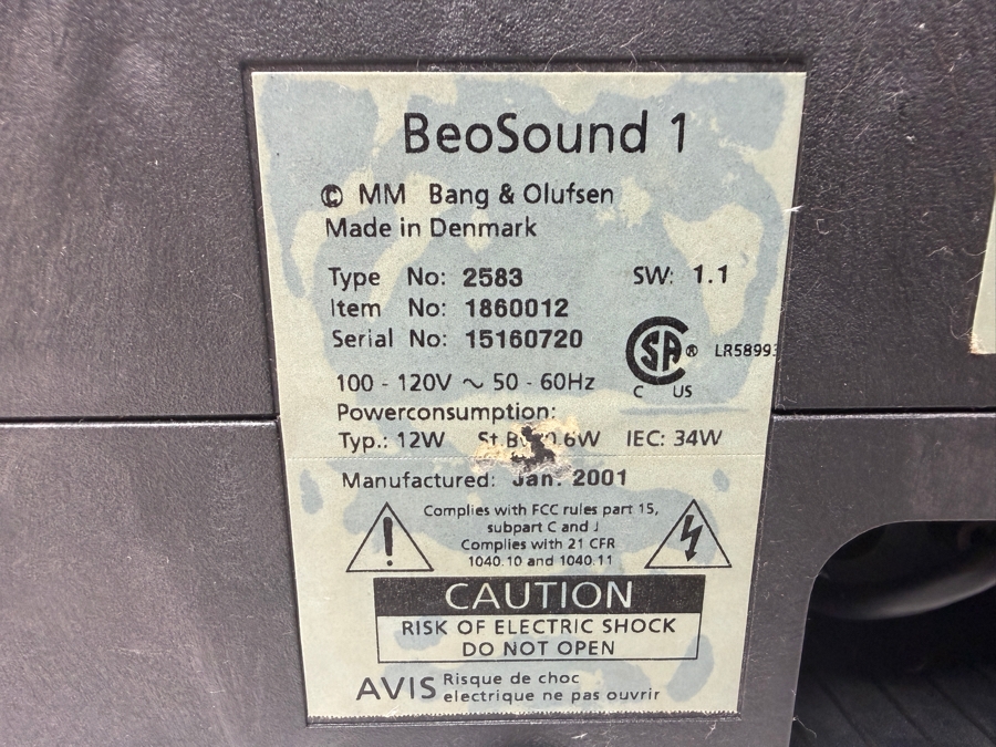 Just Added - Bang & Olufsen BeoSound 1 Portable Music System Which Includes A CD Player And FM Radio With Built-In Speakers And Remote 20'W X 4.5'D X 13.5'H [Photo 9]