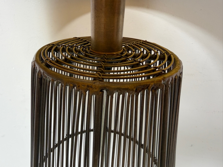 Just Added - Metal Wire Cage Floor Lamp With Drum Shade 66'H [Photo 4]
