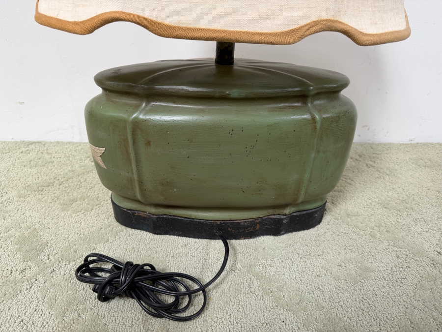 Just Added - Vintage Ceramic Table Lamp With Hand Painted Koi Fish 24'H [Photo 5]