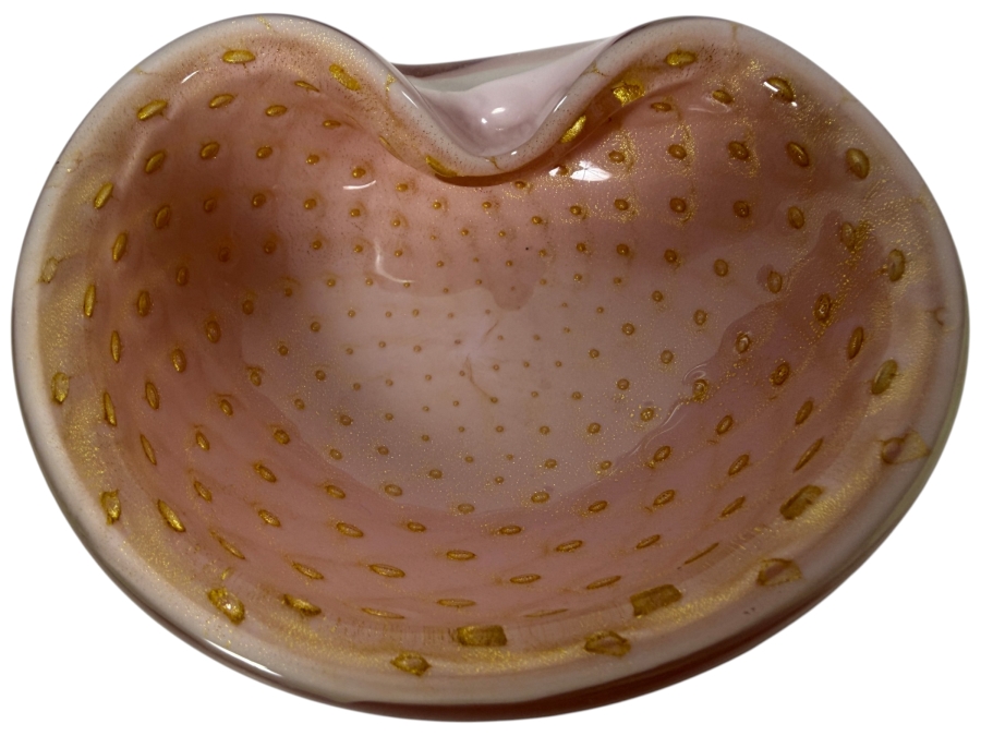 Just Added - Vintage Mid-Century Modern Alfredo Barbini Pink Murano Art Glass Bowl 5.25 X 4.5