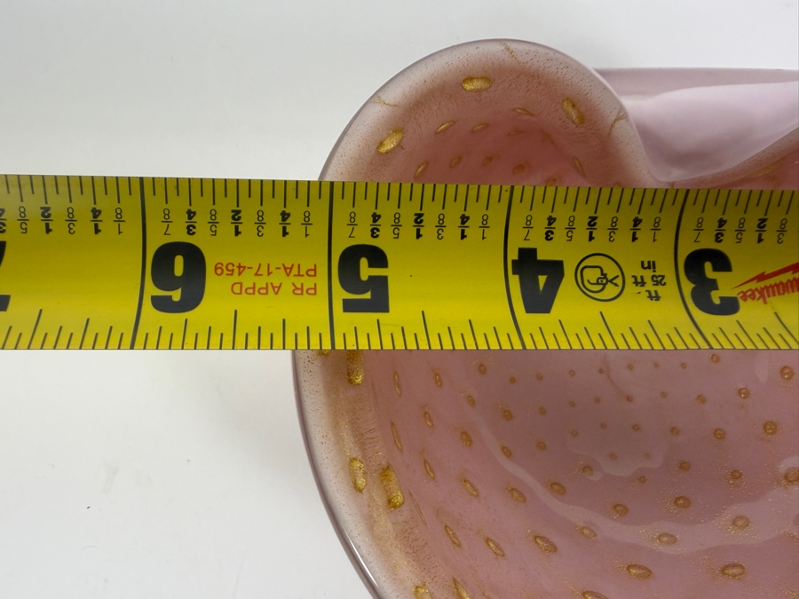 Just Added - Vintage Mid-Century Modern Alfredo Barbini Pink Murano Art Glass Bowl 5.25 X 4.5 [Photo 6]