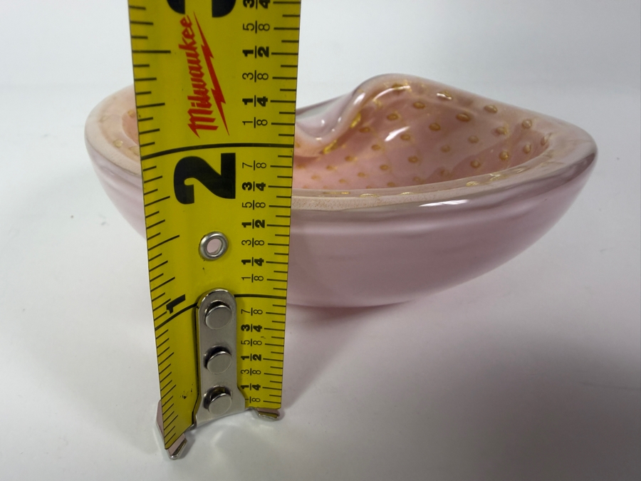 Just Added - Vintage Mid-Century Modern Alfredo Barbini Pink Murano Art Glass Bowl 5.25 X 4.5 [Photo 8]