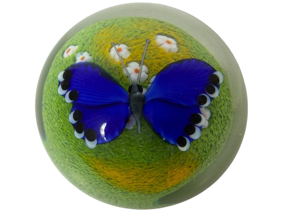 Just Added - Orient & Flume Butterfly Art Glass Paperweight 3.25'W