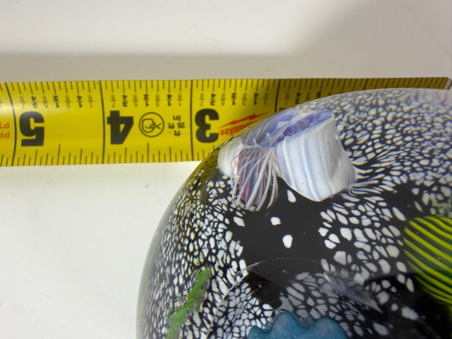 Just Added - Mark Eckstrand Aquarium Coral Reef Studio Art Glass Paperweight Signed ME And Dated 1991 4'W [Photo 9]