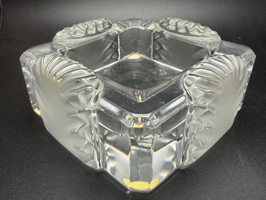 Just Added - Vintage Lalique France Crystal 'Corfou' Cigar Ashtray / Trinket Box 4.5'W [Photo 3]