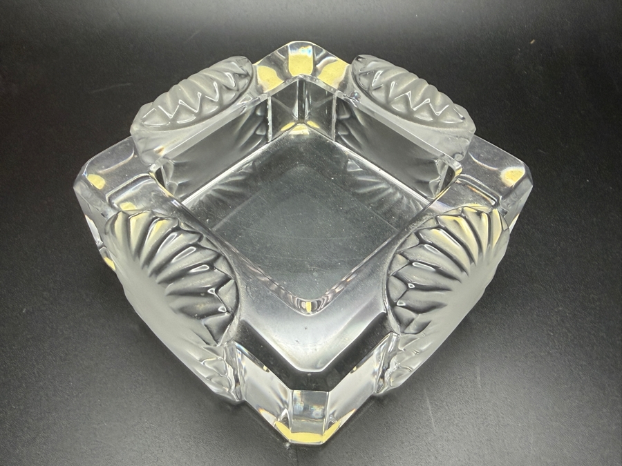 Just Added - Vintage Lalique France Crystal 'Corfou' Cigar Ashtray / Trinket Box 4.5'W [Photo 4]