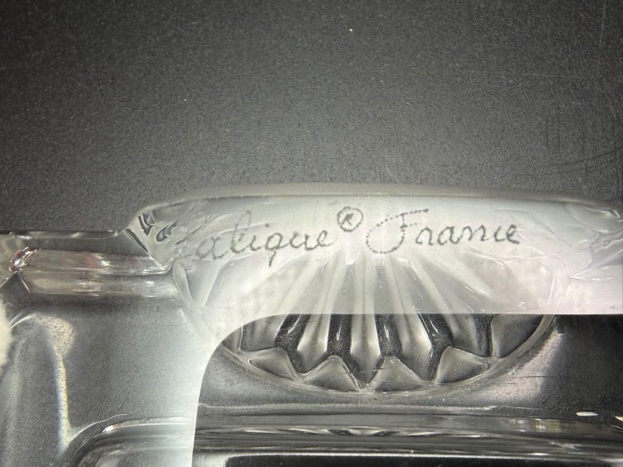 Just Added - Vintage Lalique France Crystal 'Corfou' Cigar Ashtray / Trinket Box 4.5'W [Photo 5]