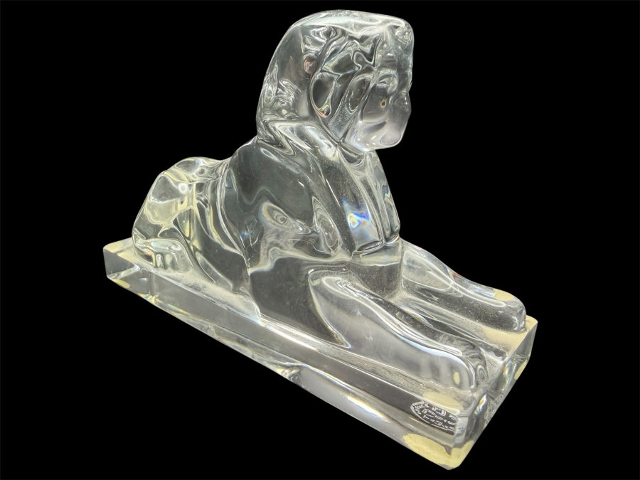 Just Added - Vintage Baccarat Sphinx Crystal Paperweight 5W X 3.25H