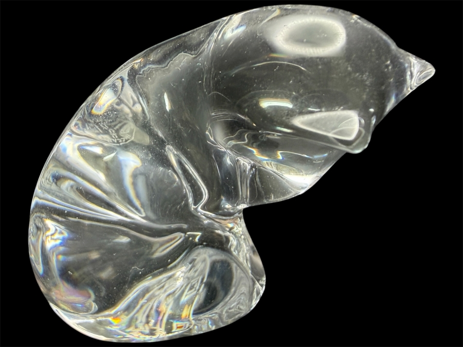 Just Added - Vintage Baccarat Crystal Cat Figurine 1 7/8'H
