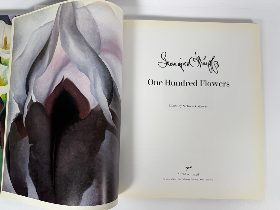 Just Added - First Edition Hardcover Collectible Art Book Georgia O'Keeffe 'One Hundred Flowers' 1987 Featuring Works Such As Black Iris III [Photo 2]