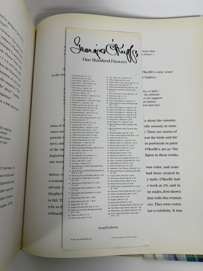Just Added - First Edition Hardcover Collectible Art Book Georgia O'Keeffe 'One Hundred Flowers' 1987 Featuring Works Such As Black Iris III [Photo 8]