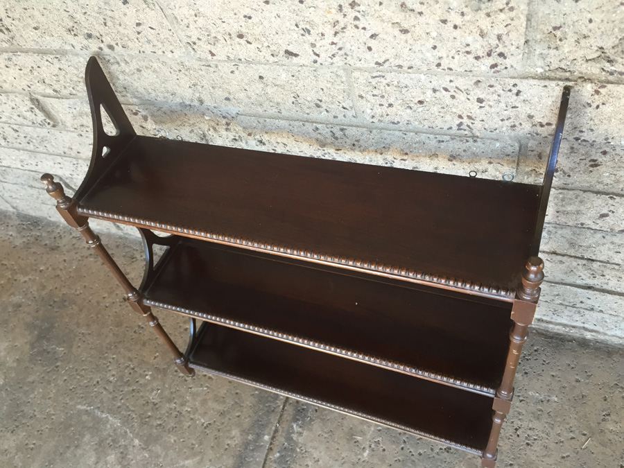 Vintage Mahogany 3 Tiered Wall Shelf [Photo 6]