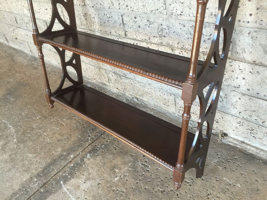 Vintage Mahogany 3 Tiered Wall Shelf [Photo 5]
