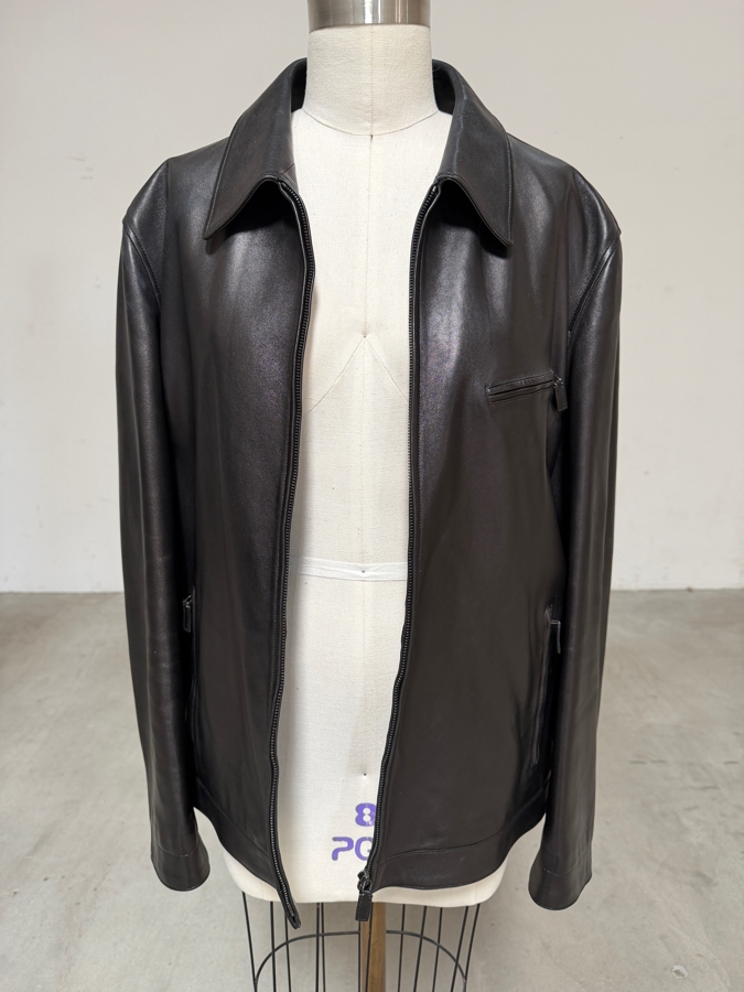 Just Added - Men's GUCCI Black Lambskin Leather Jacket Size 56 Made In Italy [Photo 3]