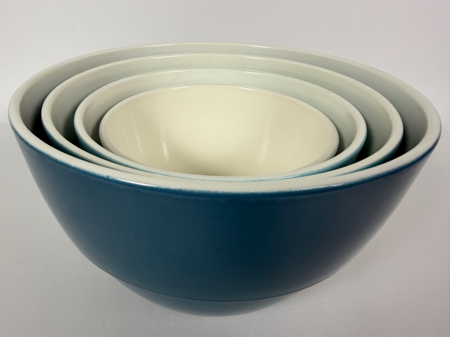 Just Added - Set Of Four Crate & Barrel Nesting Mixing Bowls Largest Is 9 3/8'W [Photo 2]