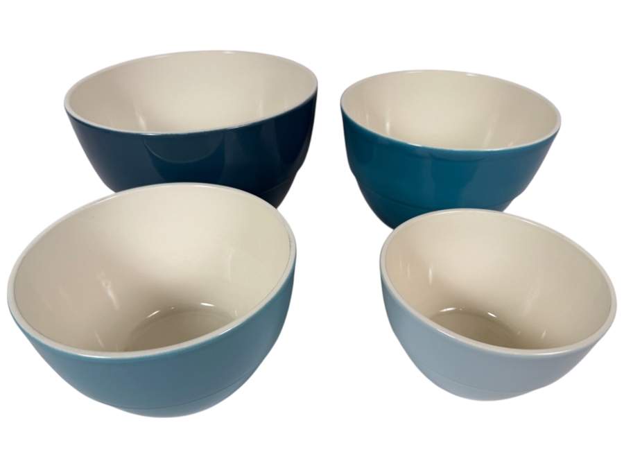 Just Added - Set Of Four Crate & Barrel Nesting Mixing Bowls Largest Is 9 3/8'W