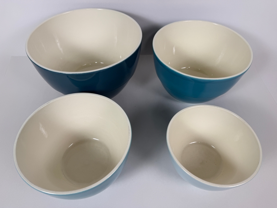 Just Added - Set Of Four Crate & Barrel Nesting Mixing Bowls Largest Is 9 3/8'W [Photo 3]