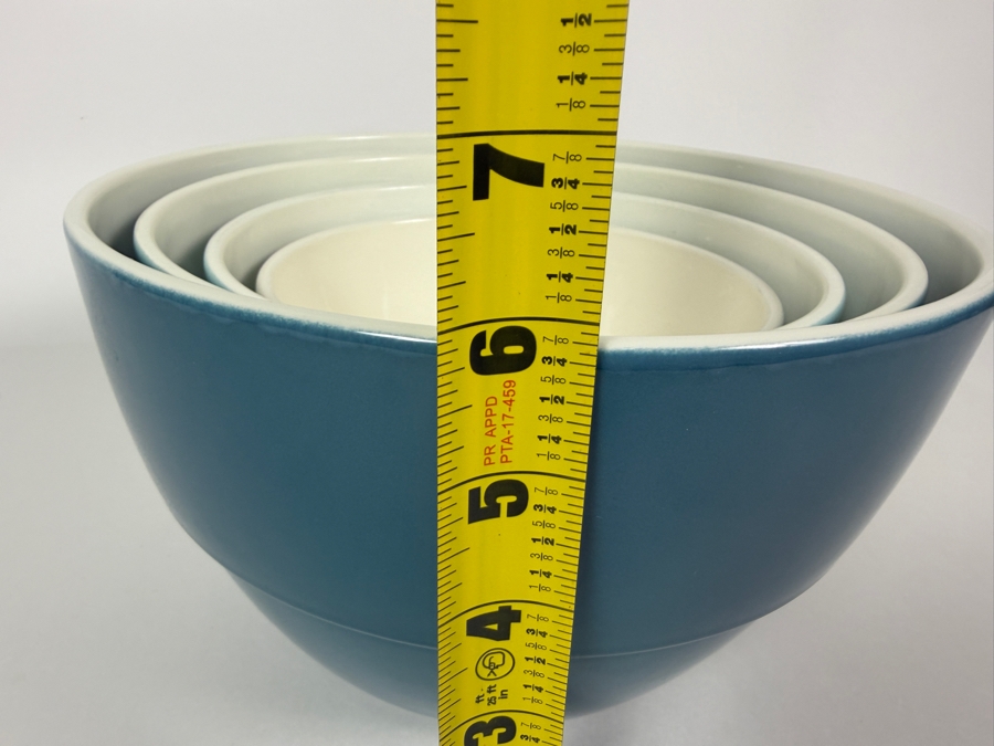 Just Added - Set Of Four Crate & Barrel Nesting Mixing Bowls Largest Is 9 3/8'W [Photo 8]